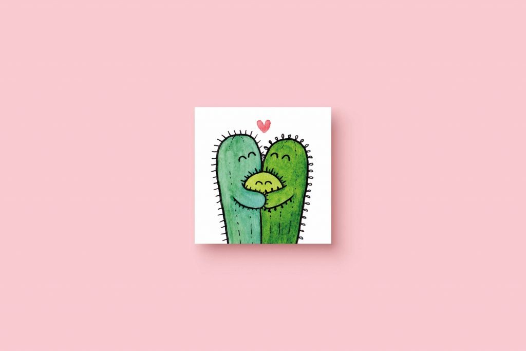 Cactus Couple Baby 5x5