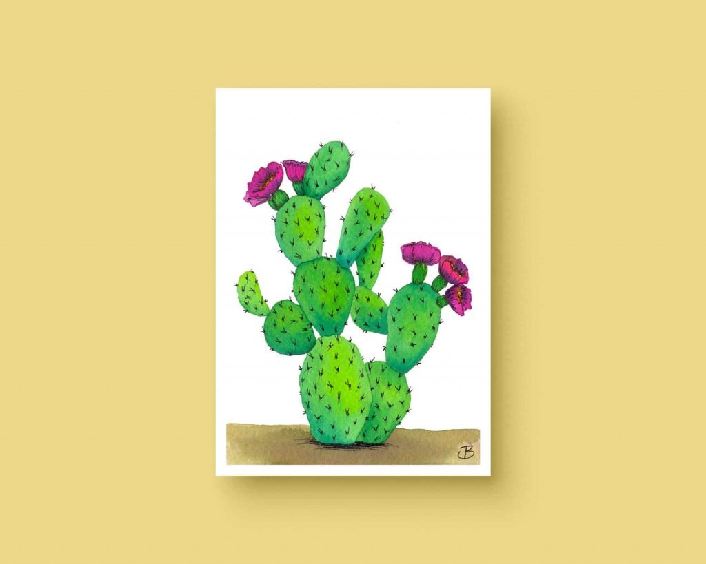 Bloeiende cactus ansichtkaart